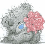 Teddy с букетом цветов